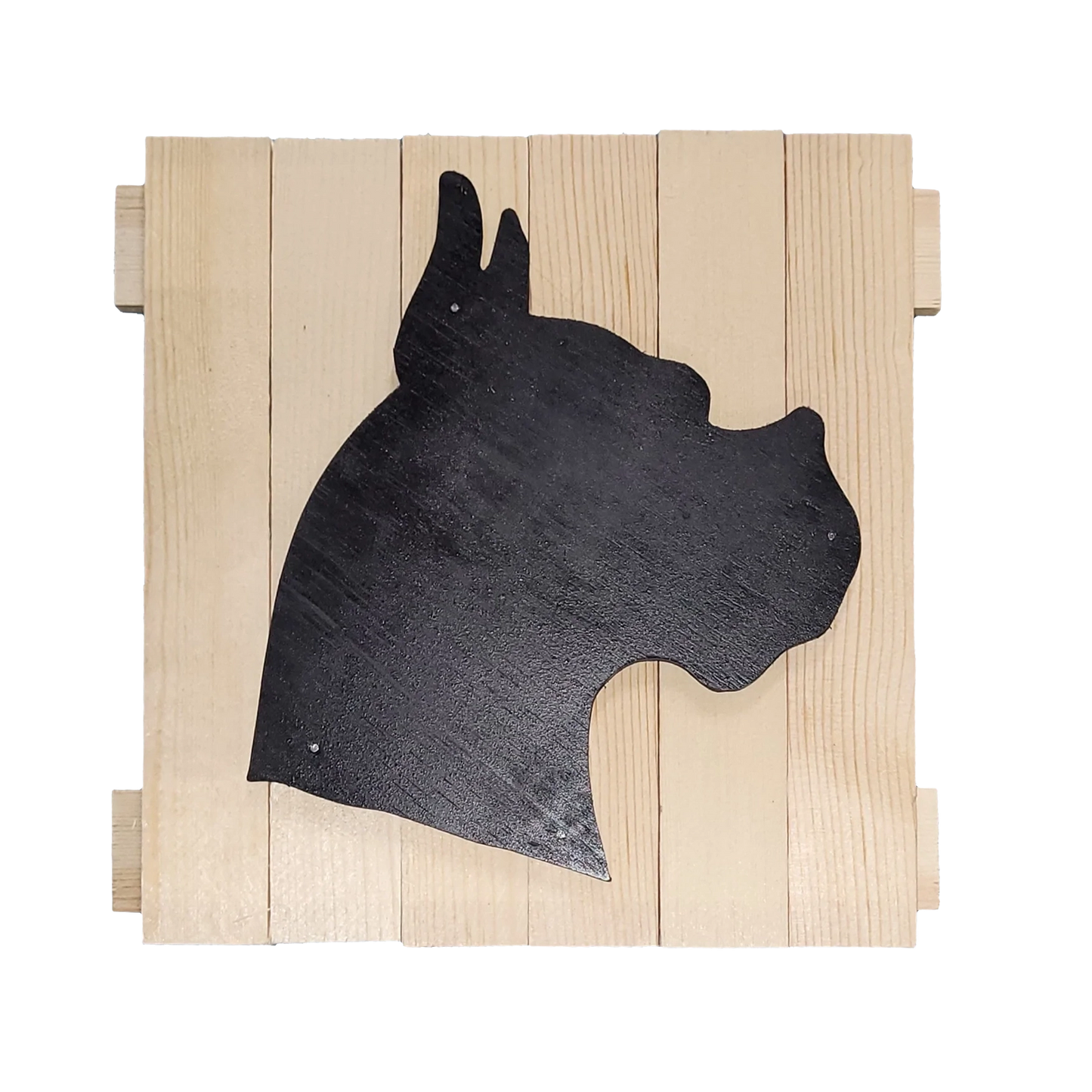 Boxer dog face silhouette 10x10