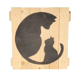 Cat and Kitten 10x10"