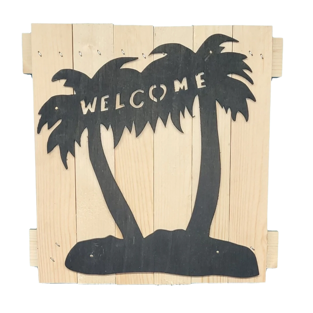 Palm trees welcome sign 10x10