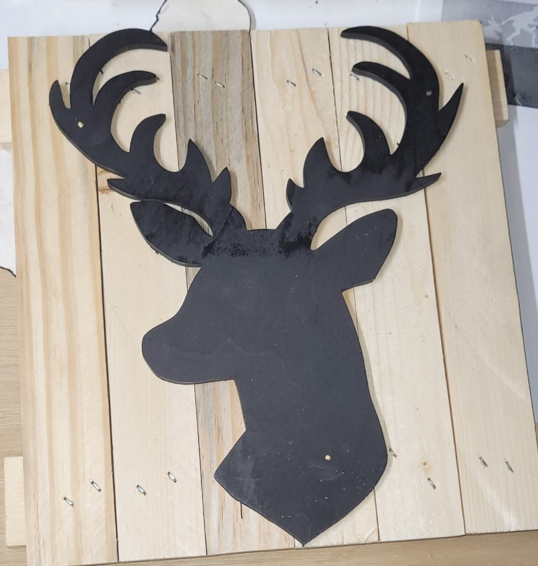Buck shadow silhouette 10x10