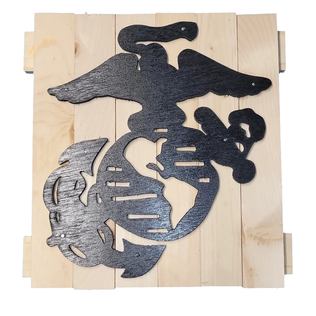 Marine globe and anchor 7x13