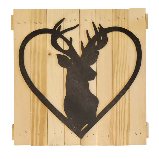 Deer in heart 13x13