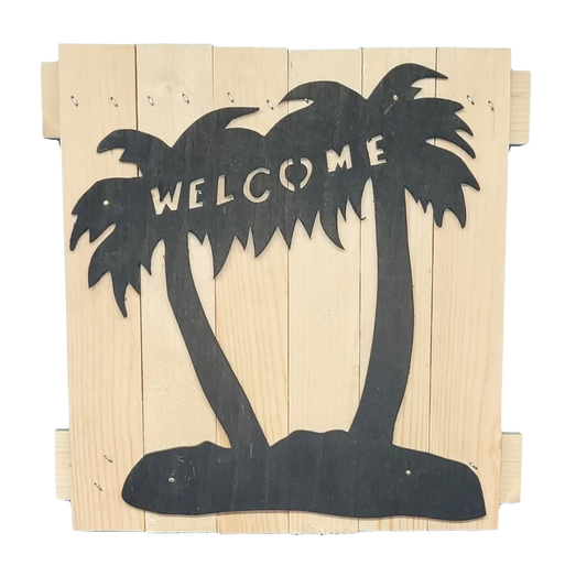 Palm trees welcome sign 10x10